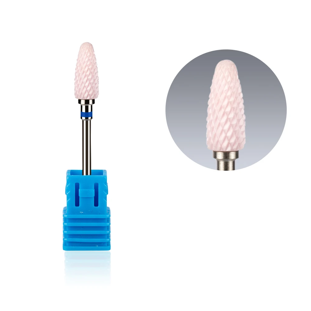 LadyMisty керамический сверло для ногтей Алмазная дрель резак вращающийся Бур фреза электрическая дрель для ногтей Маникюр Педикюр Инструменты - Цвет: Pink-M