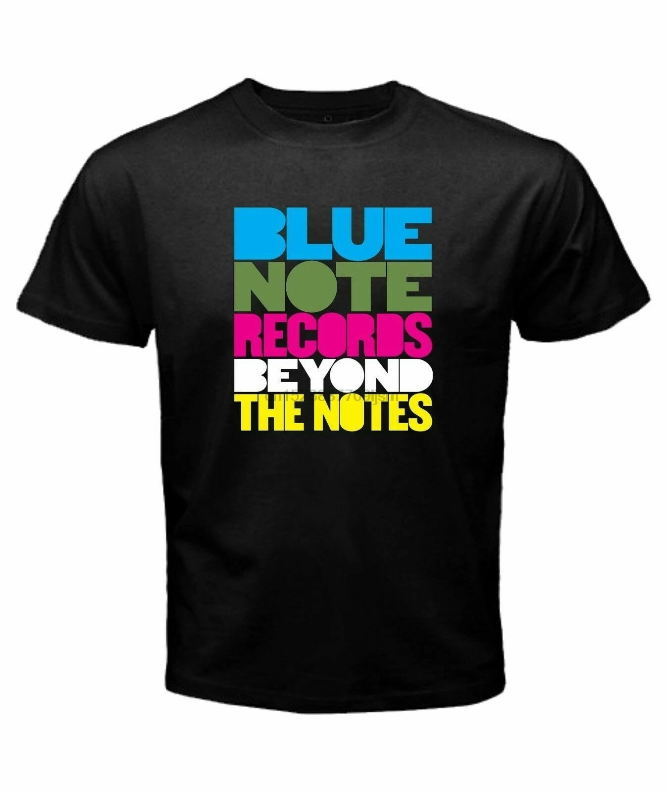 

New BLUE NOTE Records Beyond The Notes Regular T-Shirt Mens Black Short Sleeve