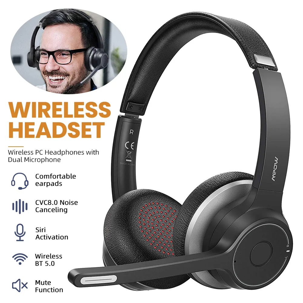 Беспроводная Bluetooth-гарнитура Mpow/Soulsens HC5 с шумоподавлением CVC Время работы батареи