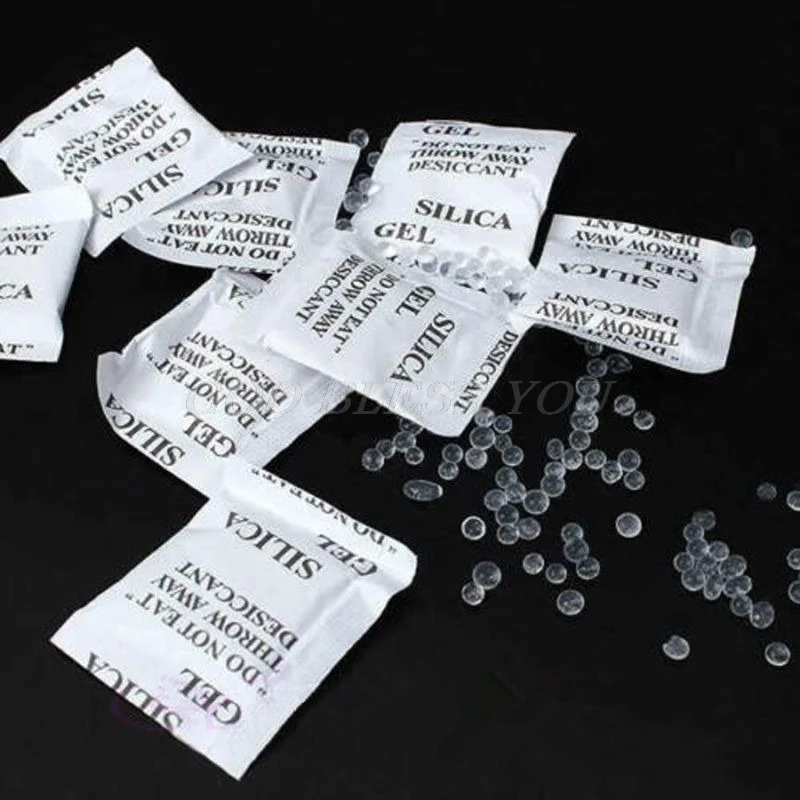 Flash Sale Bolsitas desecantes de Gel de sílice, lote de 100 paquetes, envío directo QLXVkaJlA