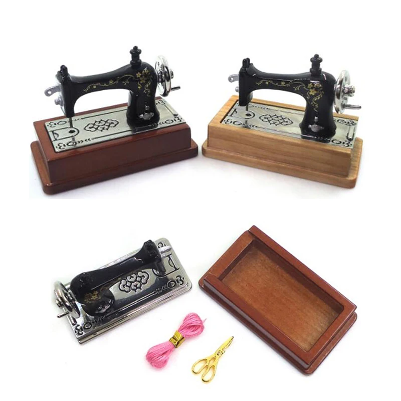 1:12 Dollhouse Miniature Vintage Sewing Machine Model Furniture Accessories