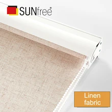 Sunfree белый балдахин рулонные шторы высокое качество ткань УФ Блокировка пыли льняная ткань рулонные шторы для дверей и окон