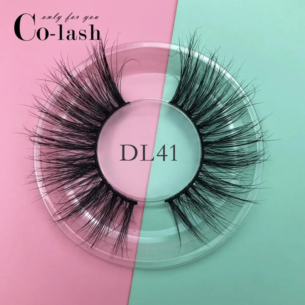 DL41 Colash 25 мм ручная работа натуральные густые ресницы для макияжа Инструменты для удлинения 3D норковые объемные мягкие Накладные ресницы - Цвет: DL41