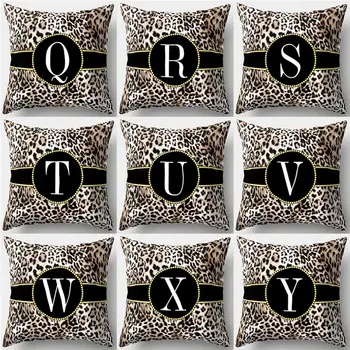 

Leopard Pattern Letter Decorative Cushion Cover Pillow Pillowcase Polyester 45*45 Throw Pillows Home Decor Pillowcover 40840