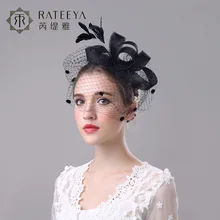 Прямые продажи от производителя, шляпа-котелок для невесты, головной убор и заколка для волос, элегантный большой марлевый головной убор ya ma mao, аксессуары для волос с цветком