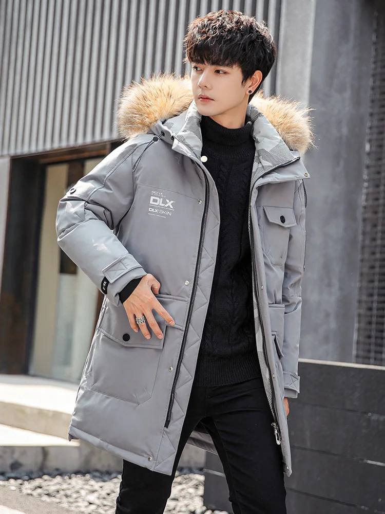 Down Jacket Men's Mid-Length Winter New Fashion Brand Men's Parka Coat mens jackets and coats