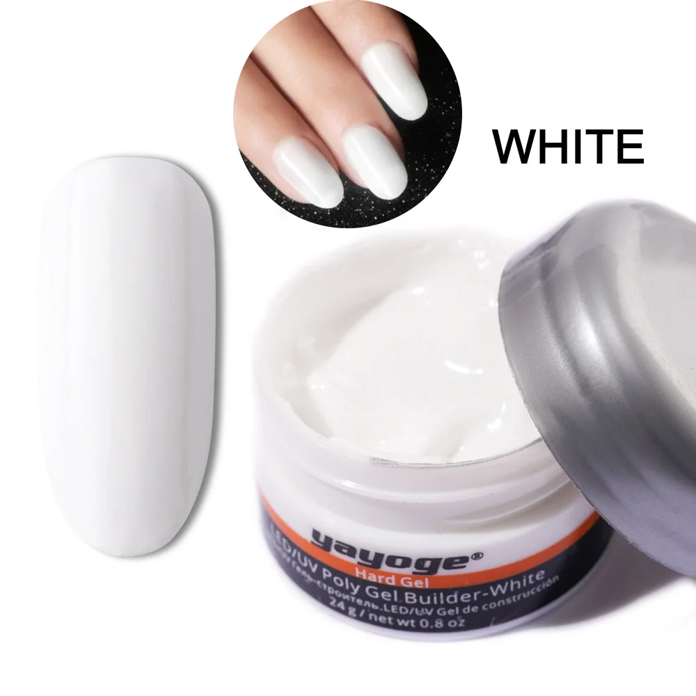 white Yayoge гель для наращивания ногтей, УФ лак для ногтей, художественный твердый Желейный гель для наращивания ногтей, маникюр, УФ светодиодный Прозрачный Гель-лак - Цвет: white