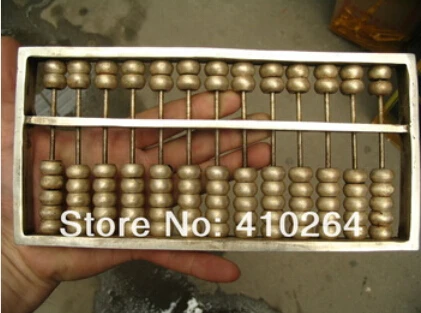 Free Shipping 13 number China classic calculator abacus silver Statues |