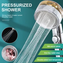 

360 Rotated Rainfall Shower Head High Pressure Water Saving Spray Shower Head Bathroom Hand-held Pressurized Massage Shower Head