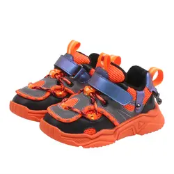 Осенне-зимняя спортивная обувь для детей, девочек и мальчиков, Детские Оригинальные кожаные кроссовки, амортизация толстой подошвы, SSW066