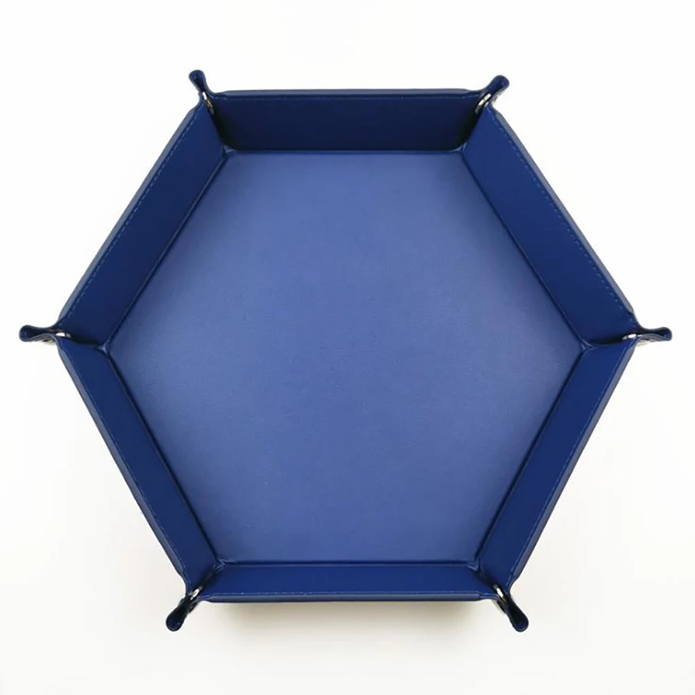 

Foldable Storage Box PU Leather Square Tray For Dice Table Games Key Wallet Coin Box Tray Desktop Storage Box Trays Decor