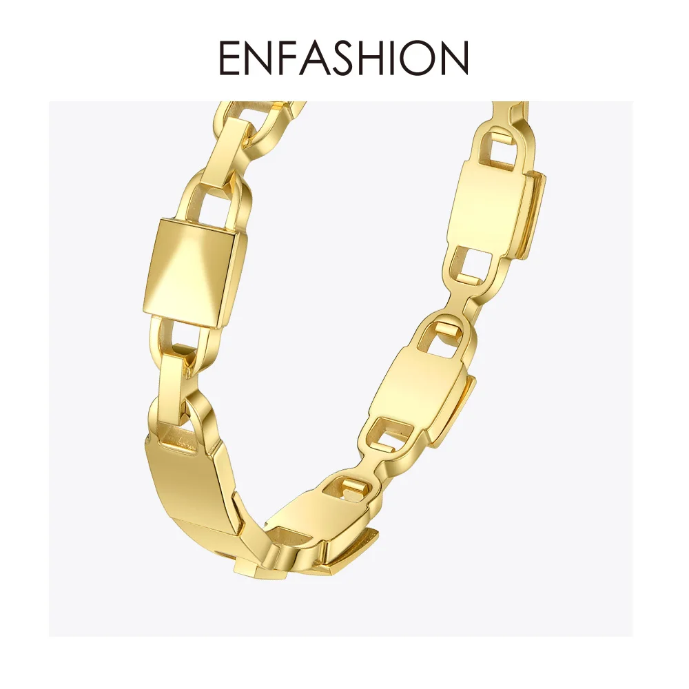 ENFASHION геометрические браслеты-манжеты с замком, браслеты для женщин, аксессуары из нержавеющей стали, модные ювелирные изделия, подарки, B192047