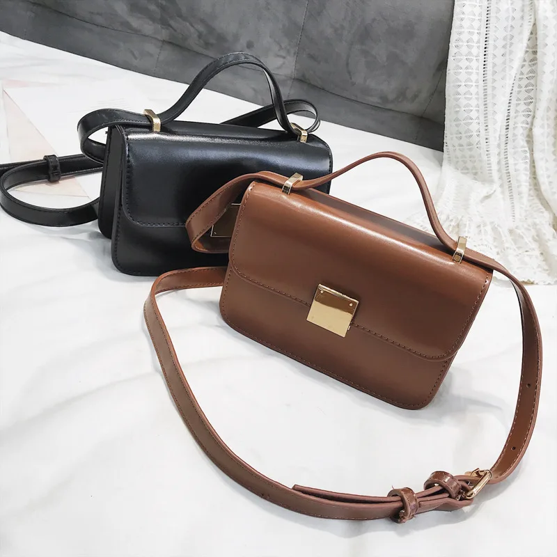 

Korean-style Retro Stereo Stereotypes Square Sling Bag Lock Simple One-Shoulder Oblique WOMEN'S Bag