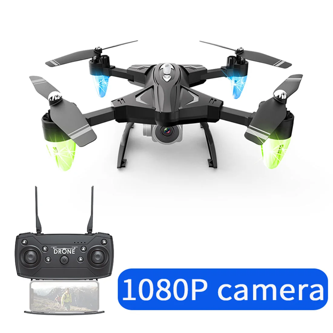 5MP Camera 1B Складной Дрон F69 WiFi FPV RC вертолет оптический поток 1080P HD камера широкий угол Holdable воздушная видео обучающая игрушка Дрон - Цвет: 5MP Camera 1B