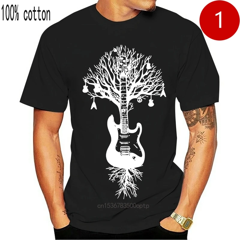 GUITAR TREE T SHIRT ELECTRIC ACOUSTIC STRINGS PLECTRUM BIRTHDAY GIFT PRESENT 