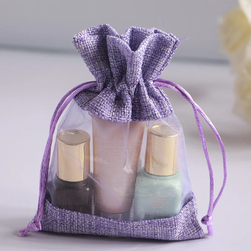 50 Sacchetti Regalo In Organza Viola Con Coulisse - 20x30 Cm Per Bomboniere, Caramelle E Gioielli