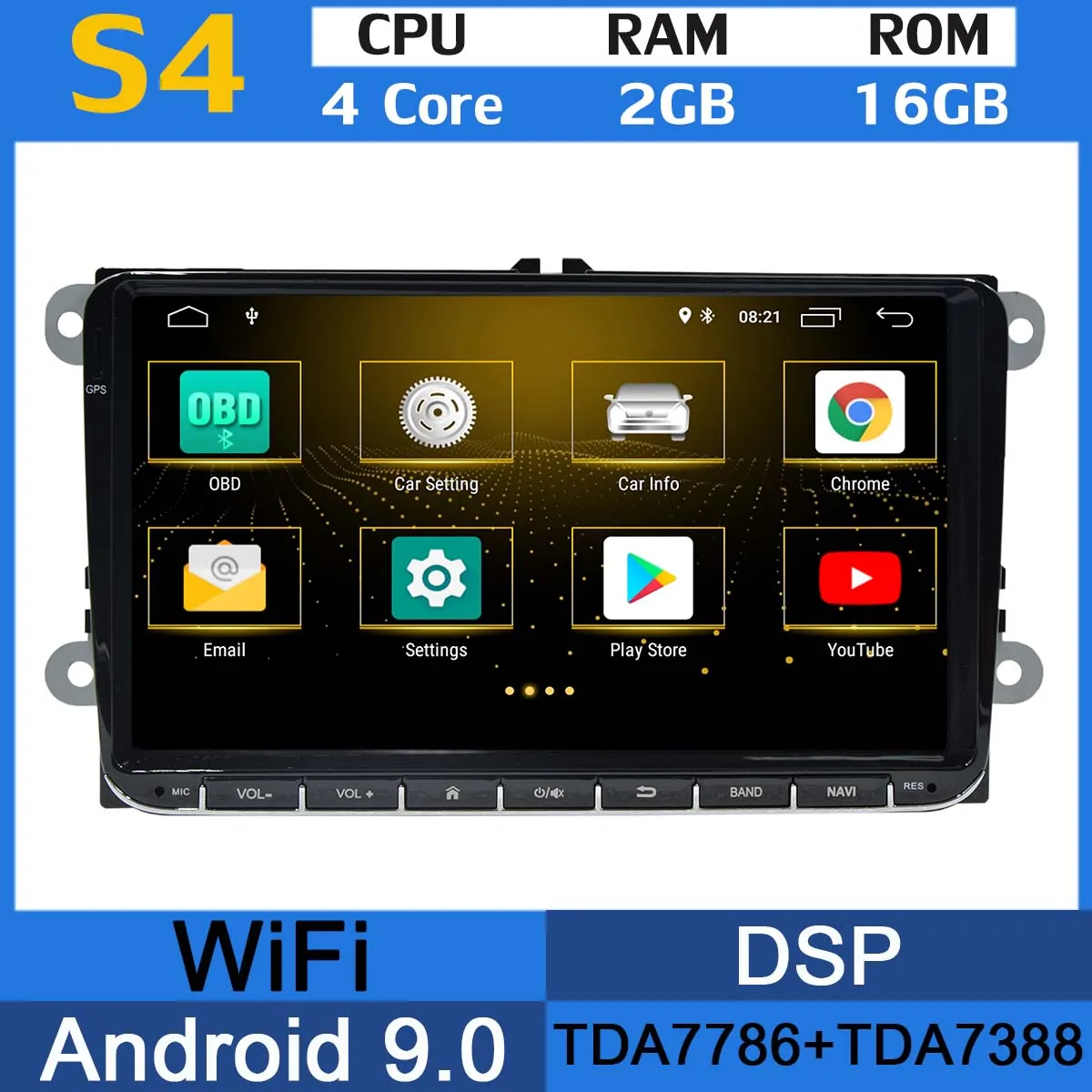 " Android 9,0 PX6 4 Гб+ 64 ГБ Автомобильный DVD gps радио плеер для VW Passat CC Polo GOLF 5 6 блок EOS T5 Sharan Jetta Tiguan Seat Altea - Цвет: 4Core 2G RAM 16G VW