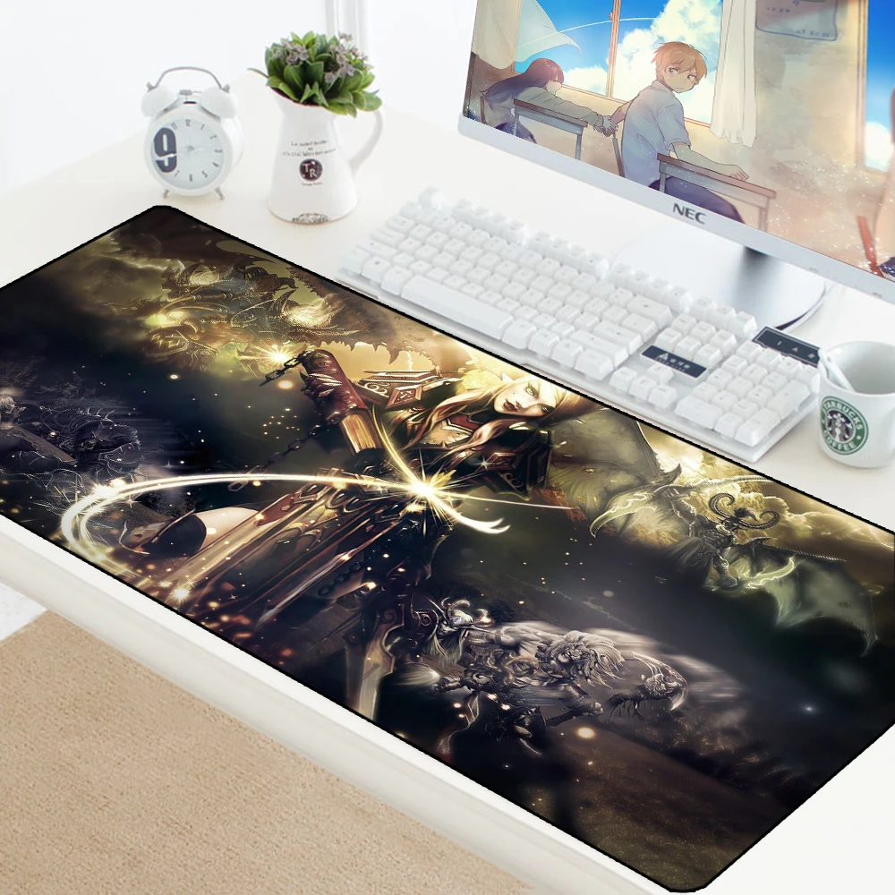 Warcraft коврик для мыши XL большой коврик для мыши Противоскользящий большой стол игровой геймер Коврик для мыши 70x30 см резиновая запирающая кромка компьютерный коврик
