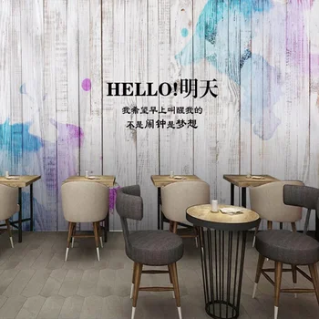 

Milofei manufacturers custom European nostalgic hello tomorrow inspirational bar background wallpaper mural