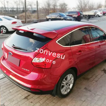 

Use for FORD Focus 2012-2018 Year Spoiler ABS Plastic Carbon Fiber Look Rear Roof Wing Car Body Kit Accessories