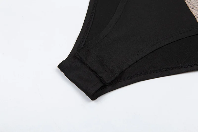 sexy Mesh patchwork beach leisure vacation bodysuits womens2019summer fashion party off shoulder Slim Soft bodysuit mujer