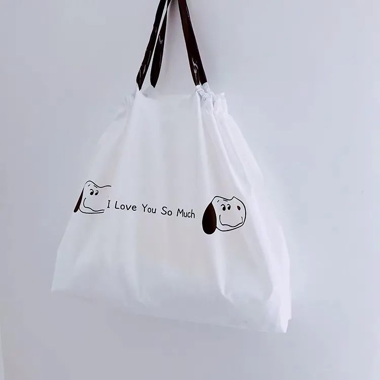 Snoopy мультфильм каваи bolso Corea regalo bolsa blanca de alta capacidad bolsas plasico ropa papelerina embalaje |