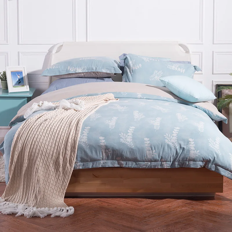 

Dohia Simple Four-piece Set Washing Cotton Linen Jacquard Model Room Villa Soft Loading Bedding Article Gift Ceremony