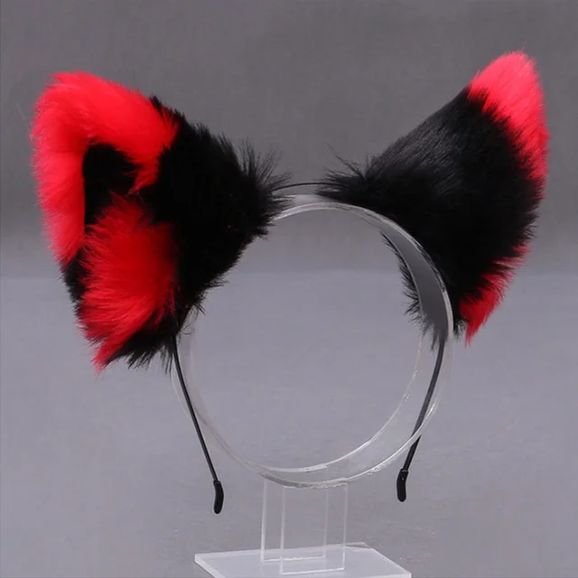 Cosplay Cute Cat Fox Fur Ear Hair Hoops Anime Lolita Hairband Fur Headbands Clip Women Girl Hair Accessories Ear Hair Band 17
