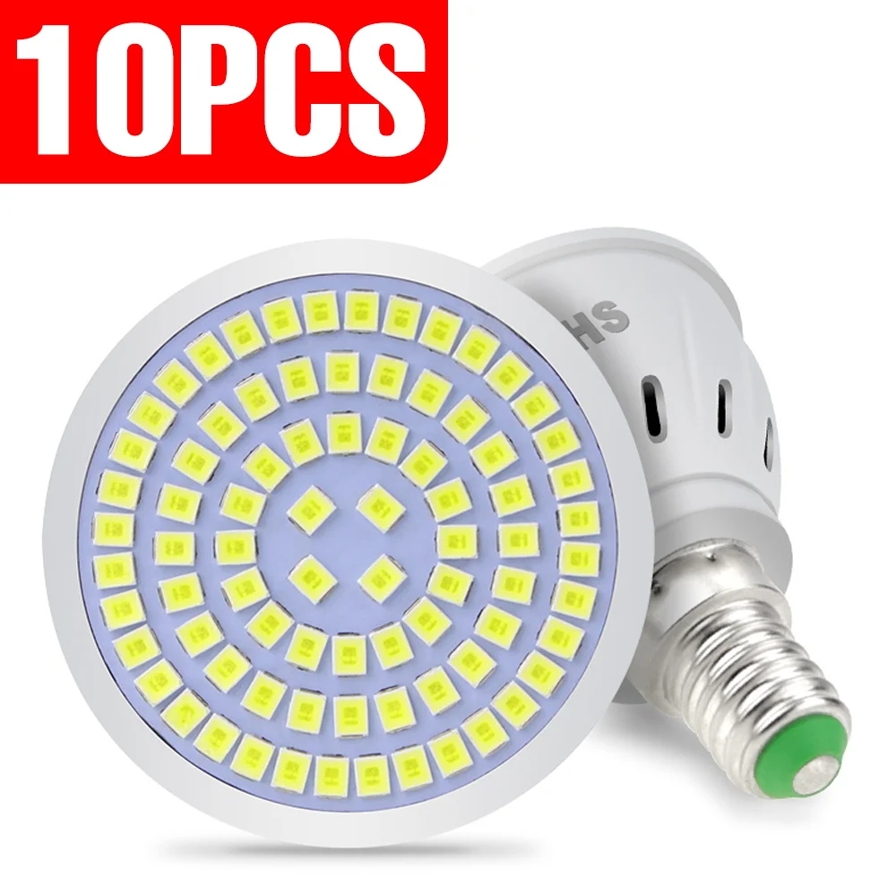 10PCS E27 LED Spot Light Bulb MR16 Lampada LED Corn Lamp 220V E14 Spotlight GU10 Bombillas LED GU5.3 48 60 80 LED Ampoule B22