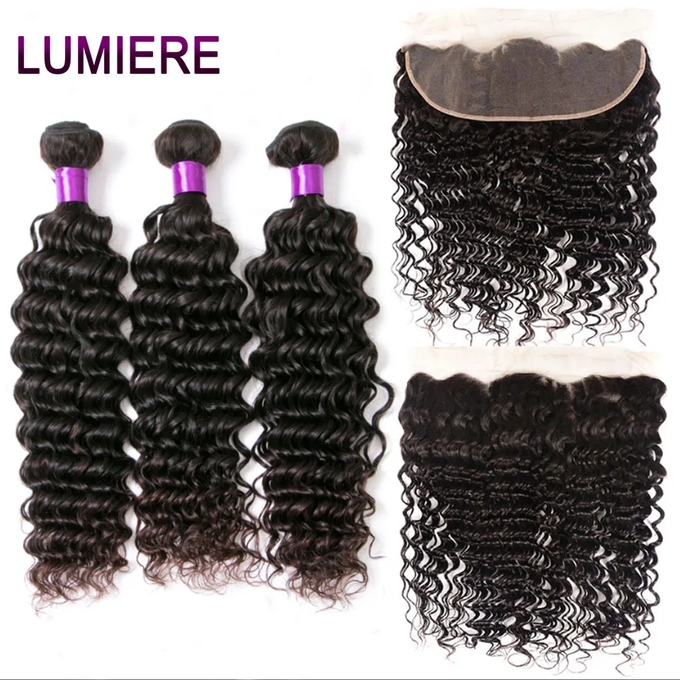 

Lumiere Hair Malaysian Hair Weave Bundles 1PC Deep Wave Non-remy Hair Extensions 100% Human Hair 10''-28'' Natural Color
