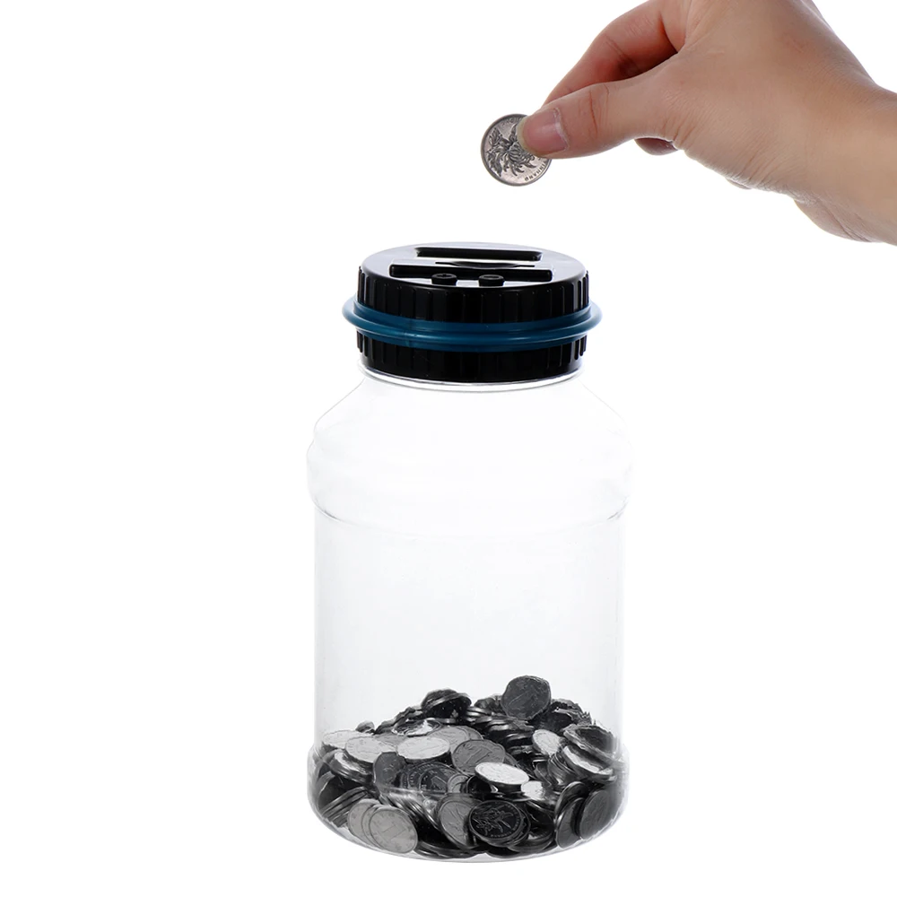 1 шт. пластиковый электронный автоматический подсчет денег, копилка для монет, цифровая копилка, ЖК-дисплей, коробки, бытовые бутылки для хранения