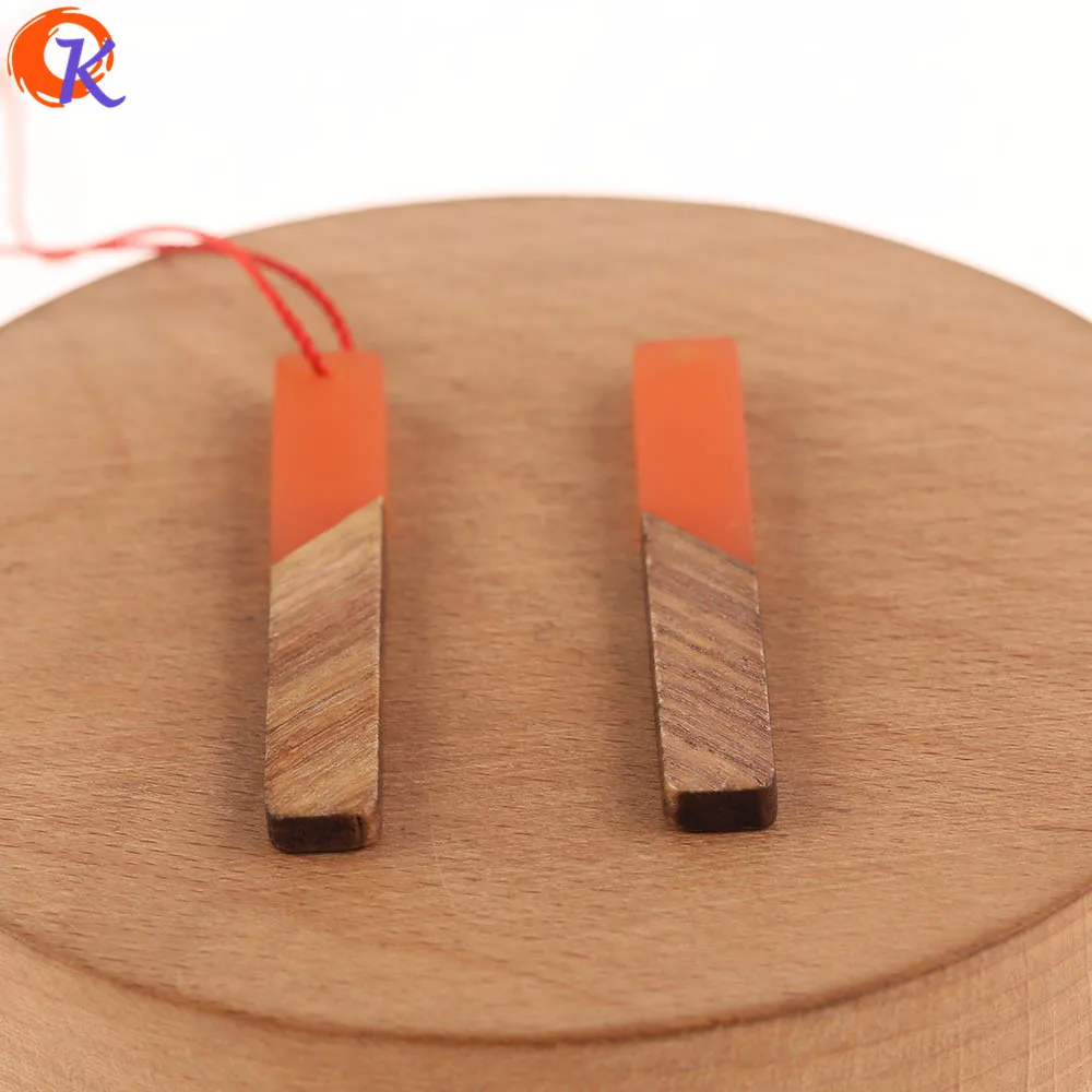 Сердечный Дизайн 50 шт 8*51 мм DIY Изготовление сережек/ручная работа/форма палочки/натуральное дерево и смола/ювелирные аксессуары/фурнитура для сережек