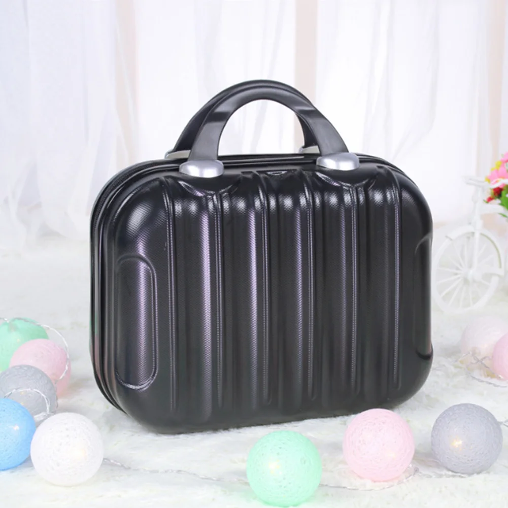 14inch Vertical Striped Waterproof Suitcase Large Capacity Hard Makeup Travel Organizer Cosmetic Bag Portable Small Luggage