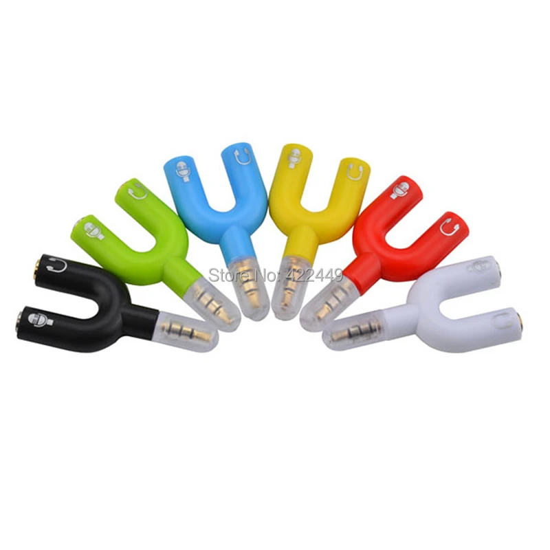 500pcs 3 5mm Audio Jack Extension Earphone Headphone Audio Splitter 1 Male to 2 Female Adapter Converter Connector Accessories