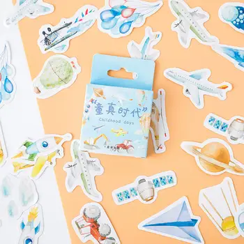 

46 Pieces/Box Planes Sticker Children Innocence Era Series Japanese Style DIY Hand Curtain Sticker Decorative Seal Stationery