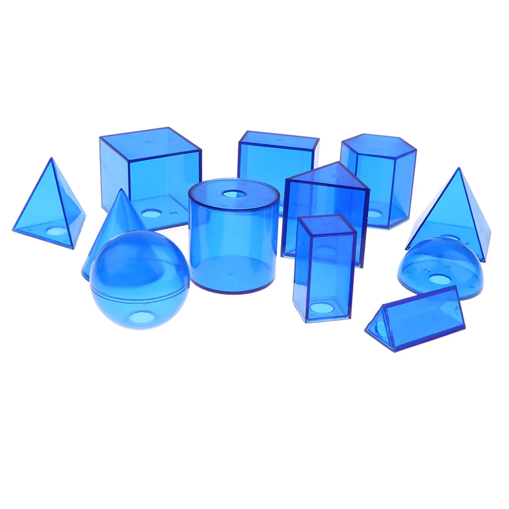 12pcs Geometric Solid Geometry Volume Shape Study Math Mathematics Kids Developmental Toys Teacher Student Visual Teaching Tool