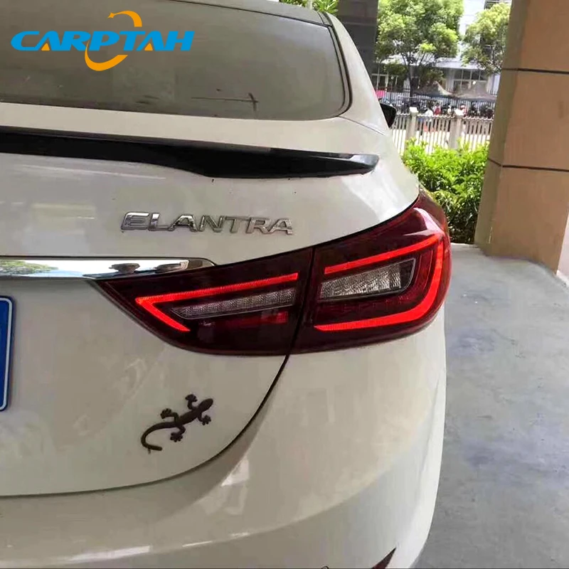 Автомобильный Стайлинг задний фонарь задние фонари для hyundai Elantra 2011- задний фонарь DRL+ Динамический сигнал поворота+ обратный+ тормозной светодиодный