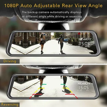 

Full HD Mirror Dash Cam Video Recorder Smart Car Front Rear Dual Lens 1080P S55