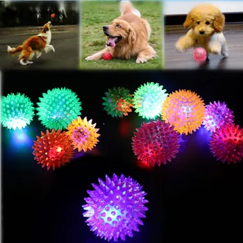 

Dog Toys Colorful Luminous Dog Chew Playing Toy Elastic Ball Random Color Small Pet Supplies