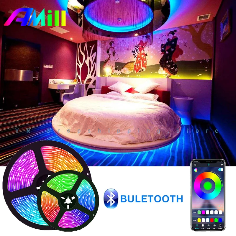 

10M Bluetooth RGB SMD 5050 LED Strip Light Diode Tape Flexible LED Strip Room Lights Hotel bedroom Decor USB 5V TV Backlight