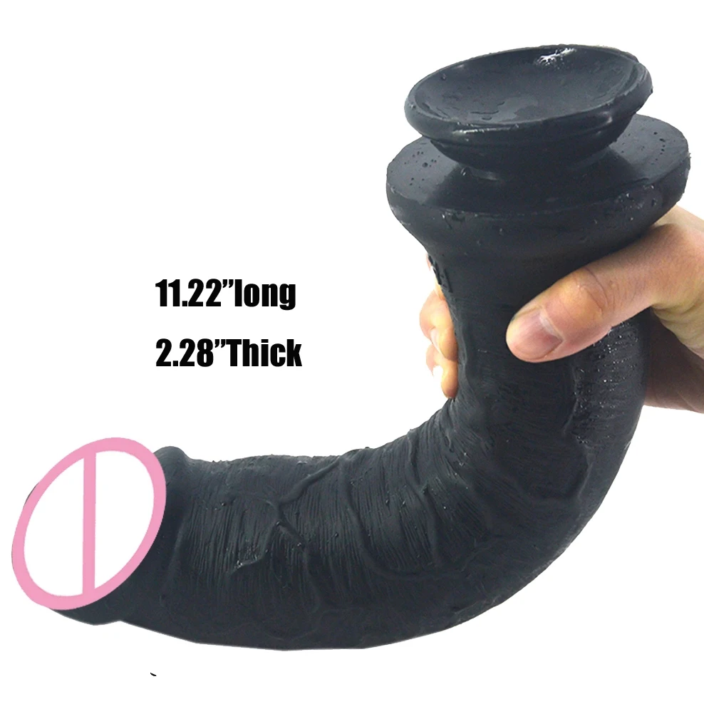 FAAK28.5*5.8cm Huge Silicone Realistic Dildo Masturbator Super Long Penis Anal Butt Plug Suction Cup Big Dick Sex Toys For Women