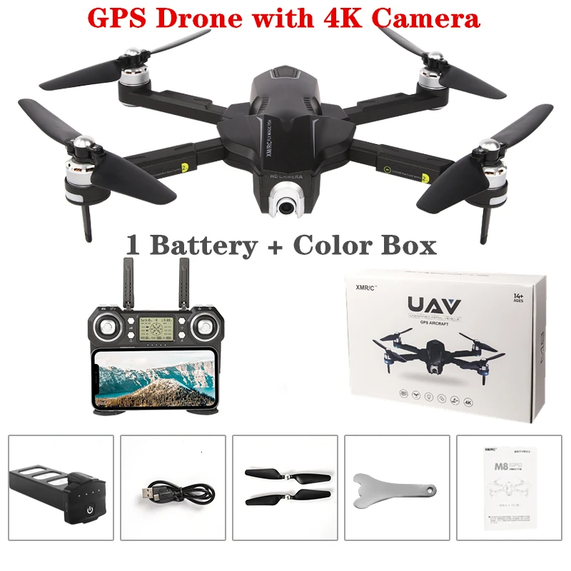 Gps Радиоуправляемый Дрон M8 5G wifi FPV 4K Ultra HD камера gps оптический поток позиционирования Квадрокоптер Pro селфи камера Fly 28 MinsVS F11 SG906 - Цвет: Black-Color Box