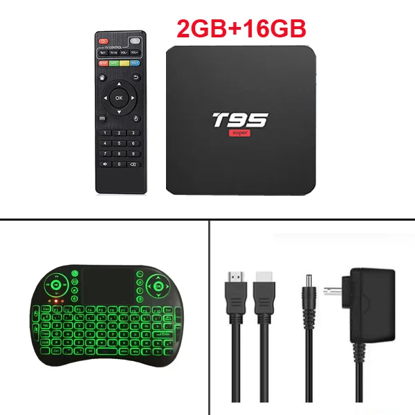 T95 супер Android 10,0 ТВ приставка 2 Гб 16 Гб Allwinner H3 четырехъядерный 2,4G Wifi 4K H.265 1080P Grobal телеприставка - Цвет: 2GB 16GB keyboard