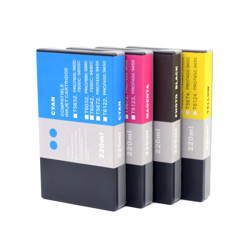 

4 вида цветов 220 мл Полный совместимый чернильный картридж с красящими чернилами для принтера Epson Stylus Pro 4400 4450