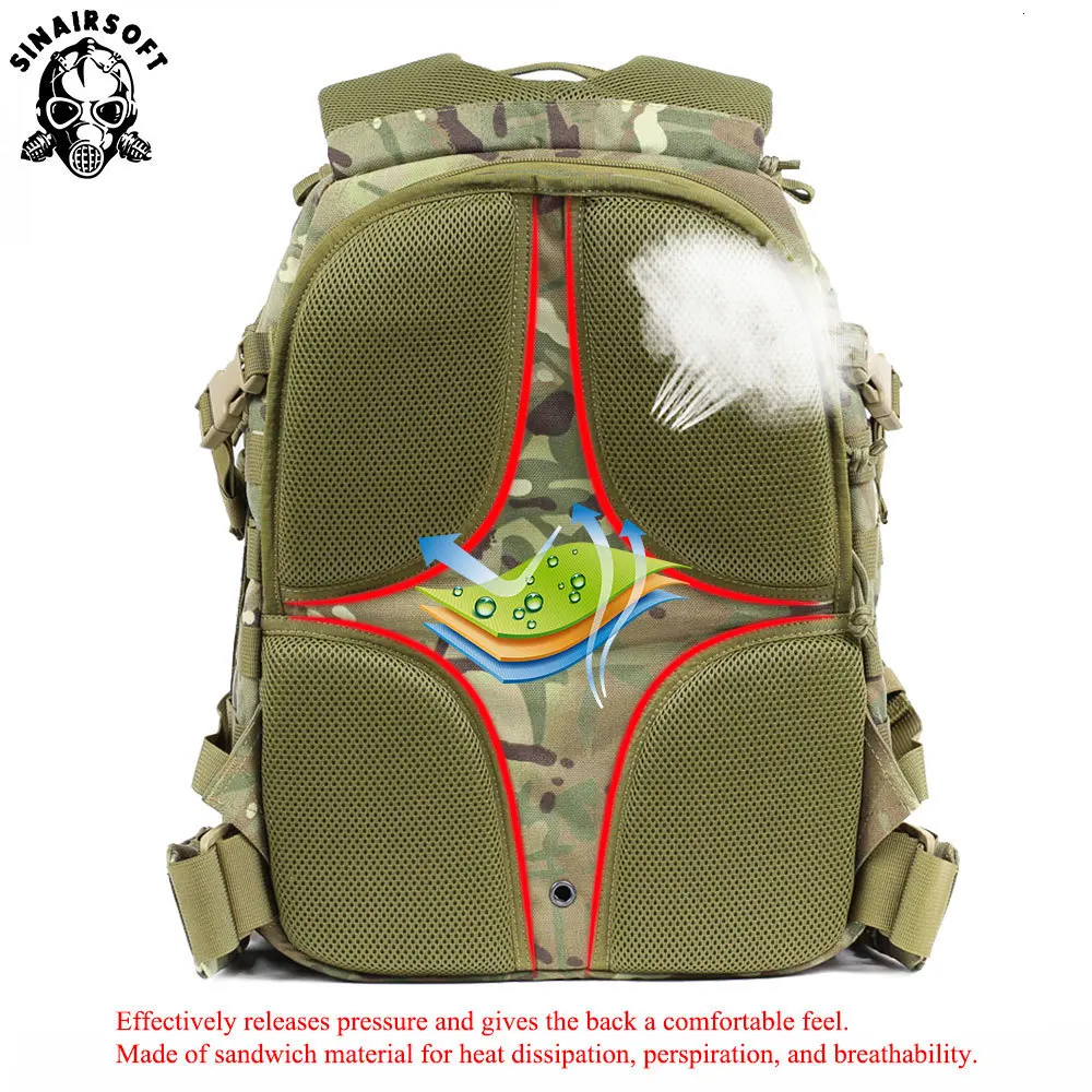 SINAIRSOFT 55L Outdoor Molle Waterproof Tactical Backpack Mountaineering Hunting-Bags Trekking Outdoor Fishing Bag Bags