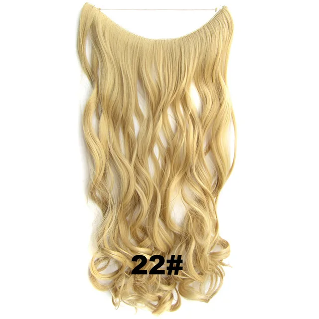 24inch 50grams 100grams Synthetic Hair Extension Gradual Color Brown Gray Blonde String Halo Hairpieces Extensions 100g-22-wavy