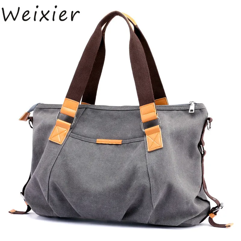 Женская Холщовая Сумка WEIXIER повседневная на плечо сумка-мессенджер V2-90 2019 | Багаж