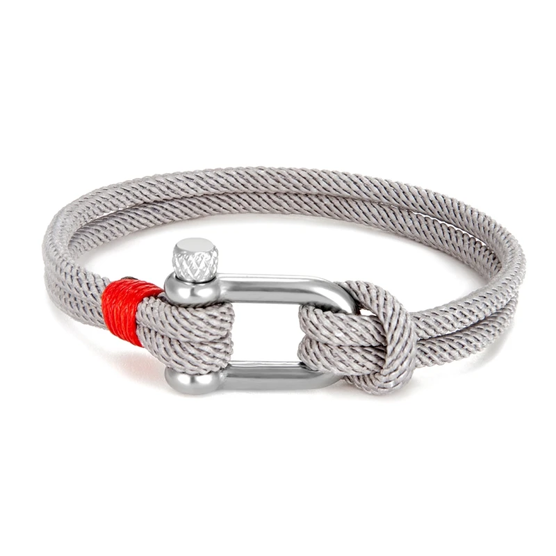 MKENDN Men's Nautical Double Strand U shape Shackle Survival Rope Bracelet Women Outdoor Camping Rescue Emergency Rope Jewelry - Image 5