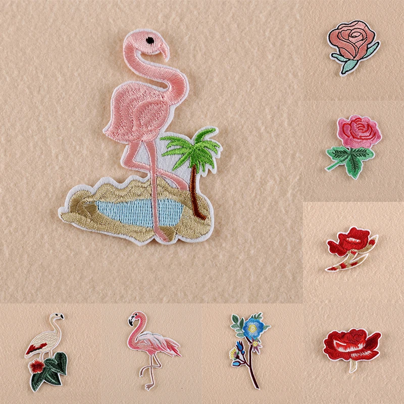 

1 Piece Embroidered Fabric DIY Pattern Applique Clothes Stickers Sewing Cloth Flower And Bird Combination Patch