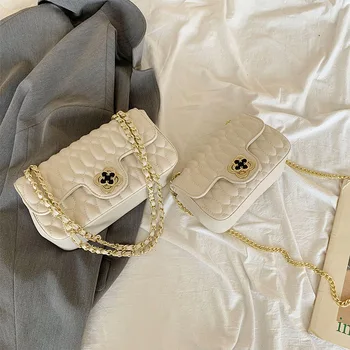 

White Messenger Bags Women Chains Shoulder Bag Diamond Lattice Luxury Handbags Women Bags Designer Female Channels Totes Bolsas